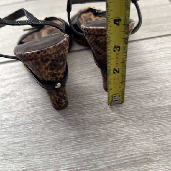 Antonio Melani Leather Wedge Sandals Size‎ 6 Strappy Snake Print - Picture 7 of 12